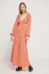 Сукня Billabong колір помаранчевий maxi розкльошена