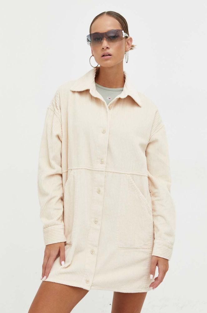 Вельветова сукня Billabong колір білий mini пряма