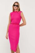 Сукня Karl Lagerfeld колір рожевий midi облягаюча