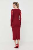 Сукня Patrizia Pepe колір бордовий midi облягаюча