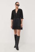 Бавовняна сукня Ivy Oak колір чорний mini розкльошена