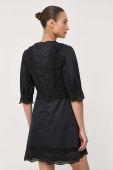 Бавовняна сукня Ivy Oak колір чорний mini розкльошена