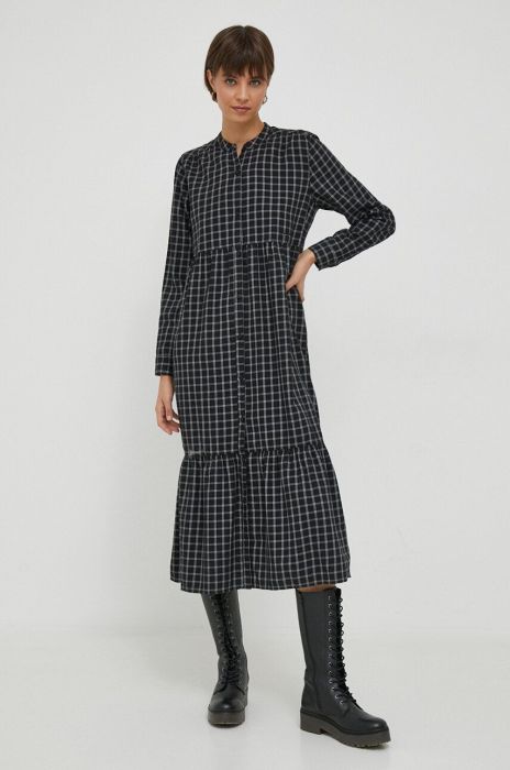 Бавовняна сукня Pepe Jeans Jade колір чорний midi розкльошена