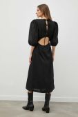 Сукня 2NDDAY колір чорний midi розкльошена (3347314)