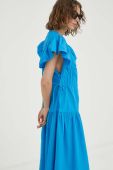 Бавовняна сукня 2NDDAY maxi розкльошена колір блакитний