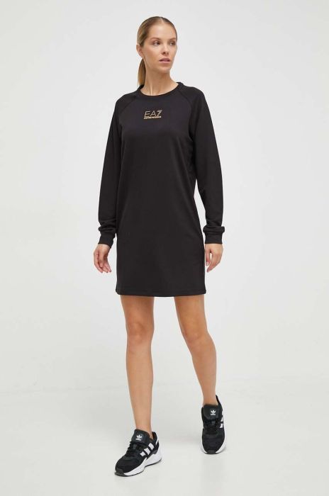 Сукня EA7 Emporio Armani колір чорний mini пряма