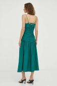 Сукня Lovechild колір зелений midi розкльошена
