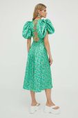 Сукня Rotate колір зелений midi розкльошена (3384112)