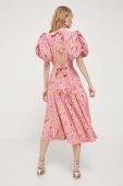Сукня Rotate колір рожевий maxi розкльошена (3416405)