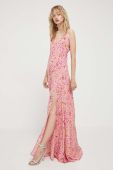 Сукня Rotate колір рожевий maxi розкльошена (3416408)