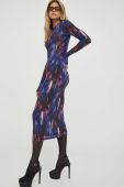 Сукня Rotate колір синій midi облягаюча