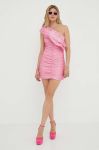 Сукня Rotate колір рожевий mini облягаюча (3384132)