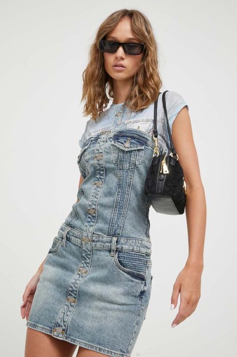 Джинсова сукня Guess Originals mini облягаюча колір блакитний (3391506)