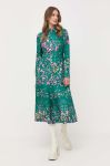Шовкова сукня Red Valentino колір зелений midi розкльошена