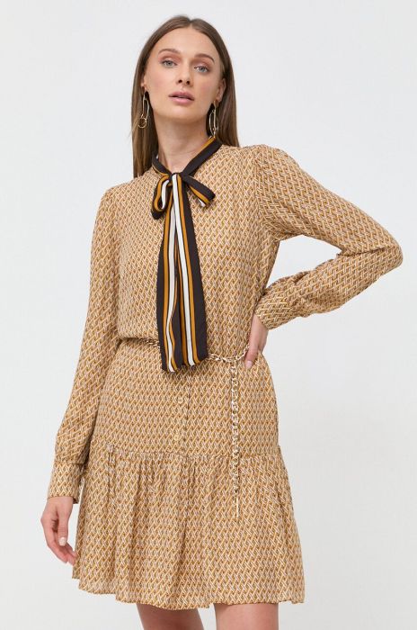 Сукня з домішкою шовку MICHAEL Michael Kors колір помаранчевий mini пряма