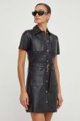 Шкіряна сукня MICHAEL Michael Kors колір чорний mini пряма