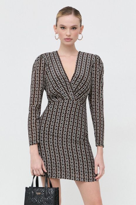 Шовкова сукня Liu Jo колір коричневий mini розкльошена