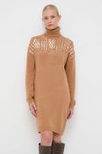 Сукня з домішкою вовни Liu Jo колір коричневий mini пряма (3582924)
