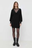 Сукня з домішкою вовни Twinset колір чорний mini пряма (3482685)