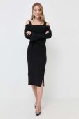 Сукня Twinset колір чорний midi облягаюча (3463612)