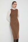 Сукня Weekend Max Mara колір коричневий midi облягаюча