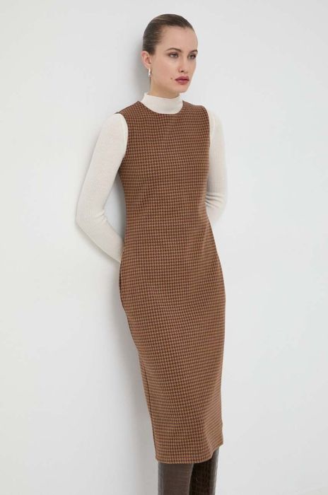 Сукня Weekend Max Mara колір коричневий midi облягаюча