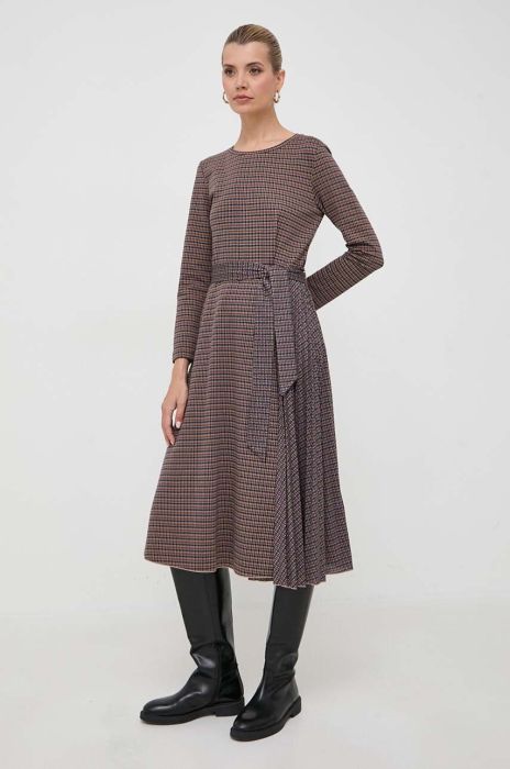 Сукня Weekend Max Mara колір коричневий midi розкльошена