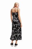 Сукня Desigual колір чорний midi розкльошена (3482707)