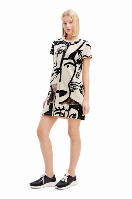 Бавовняна сукня Desigual колір бежевий mini пряма