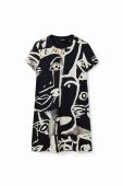 Бавовняна сукня Desigual колір чорний mini пряма (3416421)