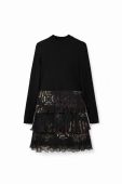 Сукня Desigual колір чорний mini розкльошена (3564712)