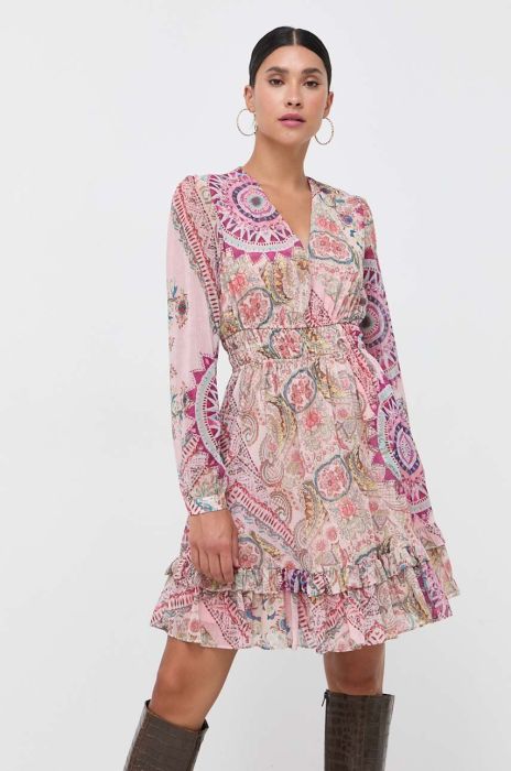 Сукня Guess колір рожевий mini розкльошена (3534482)