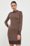 Сукня Guess колір коричневий mini облягаюча (3598599)