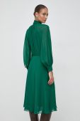 Шовкова сукня Luisa Spagnoli колір зелений midi розкльошена