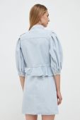 Джинсова сукня Custommade mini розкльошена колір блакитний