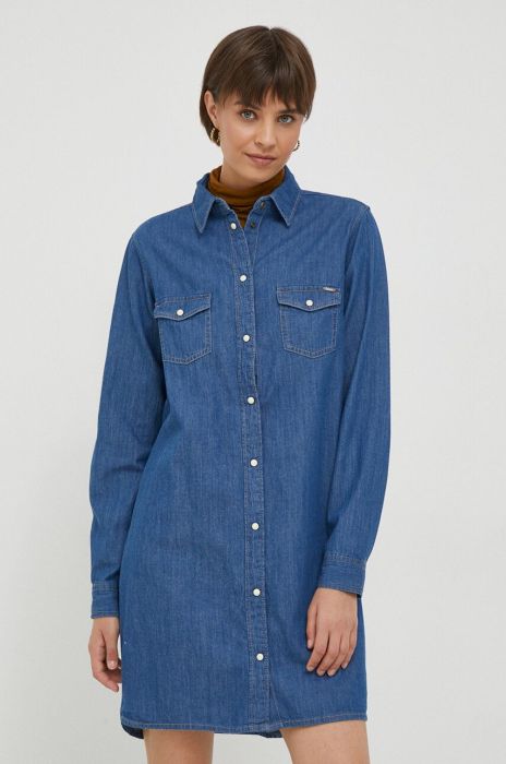 Джинсова сукня Pepe Jeans MAYA mini пряма колір блакитний