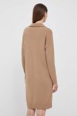 Вовняна сукня United Colors of Benetton колір коричневий midi пряма (3493543)