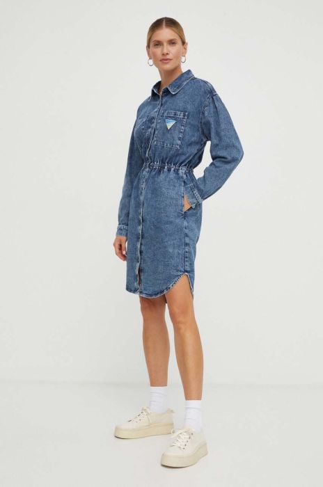 Джинсова сукня American Vintage колір синій mini розкльошена