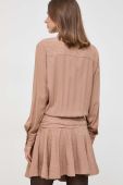 Сукня з домішкою шовку Pinko колір бежевий mini oversize