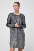Сукня з домішкою вовни Pinko колір срібний mini oversize