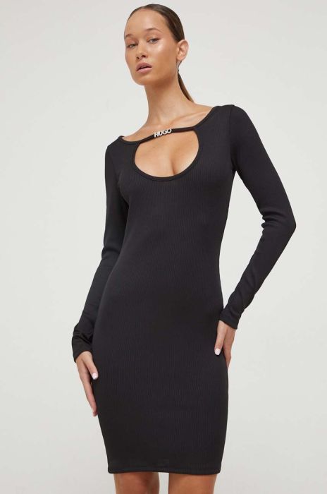 Сукня HUGO колір чорний mini облягаюча (3490281)