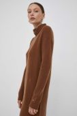 Вовняна сукня Tommy Hilfiger колір коричневий midi oversize