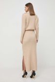 Сукня з домішкою вовни Patrizia Pepe колір бежевий maxi пряма