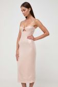 Сукня Bardot колір рожевий midi облягаюча (3575858)