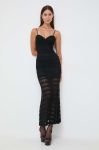 Сукня Bardot колір чорний maxi облягаюча (3575863)
