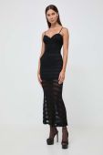 Сукня Bardot колір чорний maxi облягаюча (3575863)