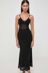 Сукня Bardot колір чорний maxi облягаюча (3575866)