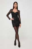 Сукня Bardot колір чорний mini облягаюча (3572298)