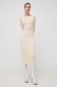Сукня Bardot колір бежевий midi облягаюча (3555263)
