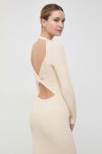 Сукня Bardot колір бежевий midi облягаюча (3555263)